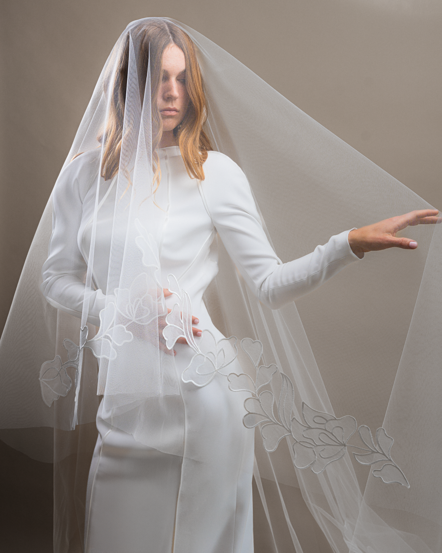 Regal Tulle Brodé Veil